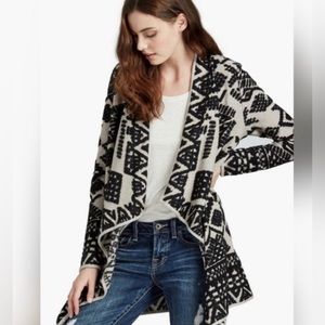 Lucky Brand Aztec waterfall metallic cardigan